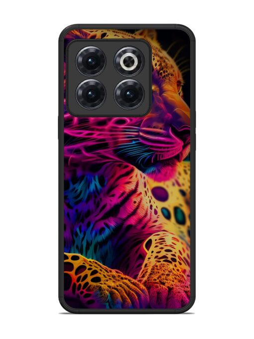 Leopard Art Glossy Metal Phone Cover for Oneplus 10T (5G) Zapvi