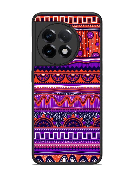 Ethnic Seamless Pattern Glossy Metal TPU Phone Cover for Oneplus 11R (5G) Zapvi