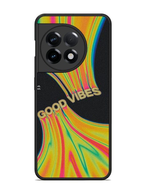 Good Vibes Glossy Metal Phone Cover for Oneplus 11R (5G) Zapvi