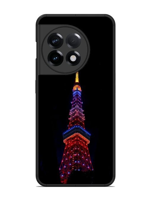 Eiffel Tower Night View Glossy Metal Phone Cover for Oneplus 11R (5G) Zapvi