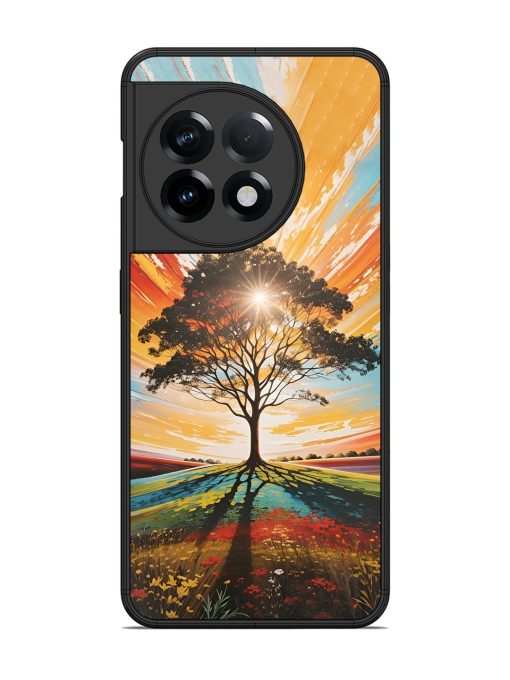 Abstract Tree Colorful Art Glossy Metal Phone Cover for Oneplus 11R (5G) Zapvi