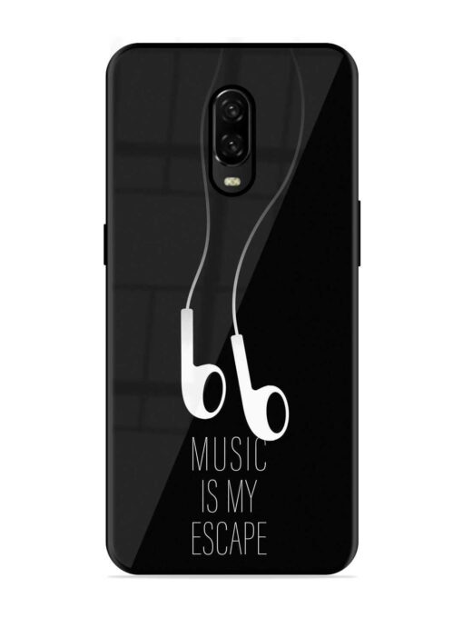 Music Is My Escape Glossy Metal Phone Cover for Oneplus 6T Zapvi