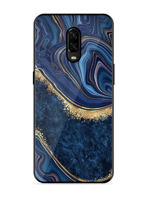 Abstract Background Blue Glossy Metal TPU Phone Cover for Oneplus 6T Zapvi