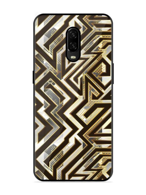 Technology Geometric Seamless Glossy Metal Phone Cover for Oneplus 6T Zapvi