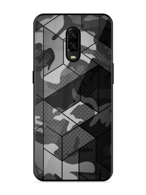 Hexagonal Pattern Glossy Metal Phone Cover for Oneplus 6T Zapvi