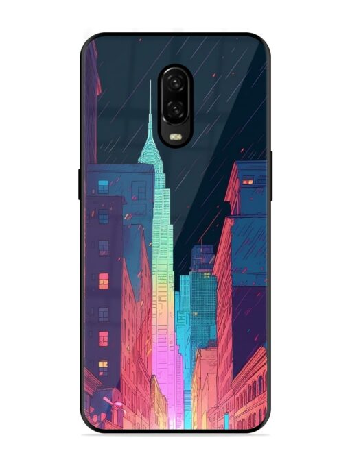 Minimal City Art Glossy Metal Phone Cover for Oneplus 6T Zapvi