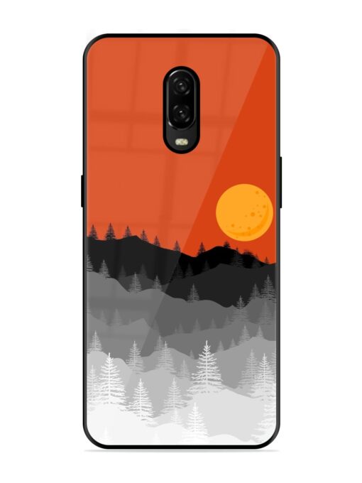 Mountain Lofi Sun Glossy Metal Phone Cover for Oneplus 6T Zapvi