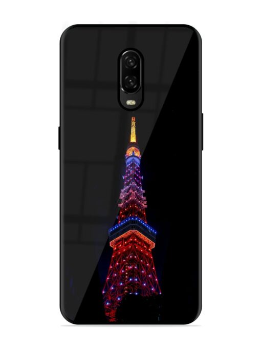 Eiffel Tower Night View Glossy Metal Phone Cover for Oneplus 6T Zapvi