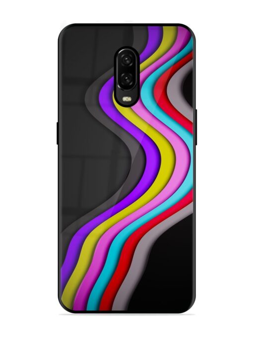 Liquid Blue Abstract Glossy Metal Phone Cover for Oneplus 6T Zapvi