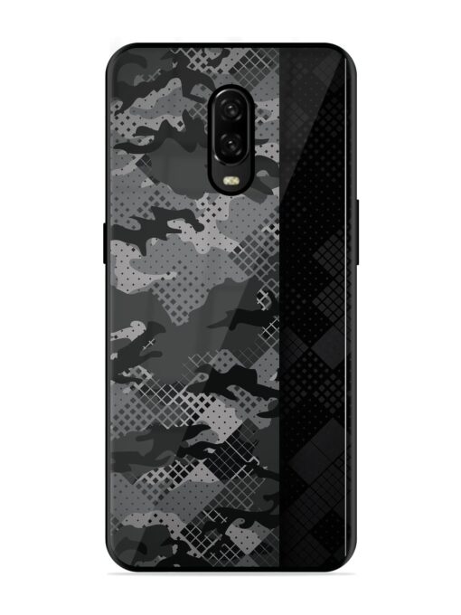 Dark Camouflage Glossy Metal Phone Cover for Oneplus 6T Zapvi