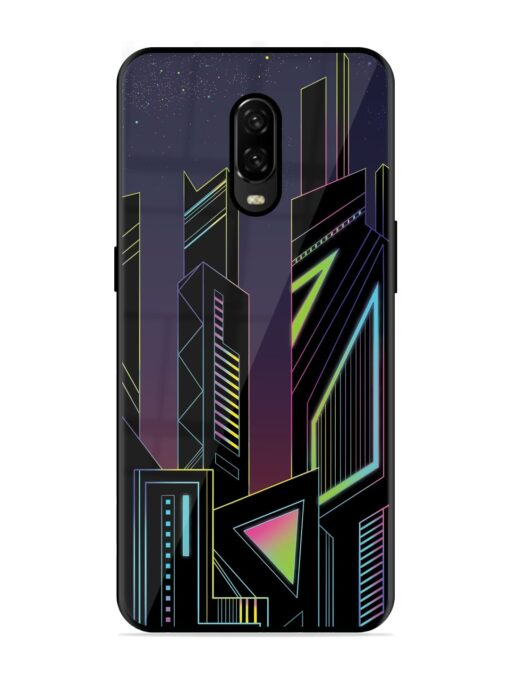 Neon Dreamscape Glossy Metal Phone Cover for Oneplus 6T Zapvi