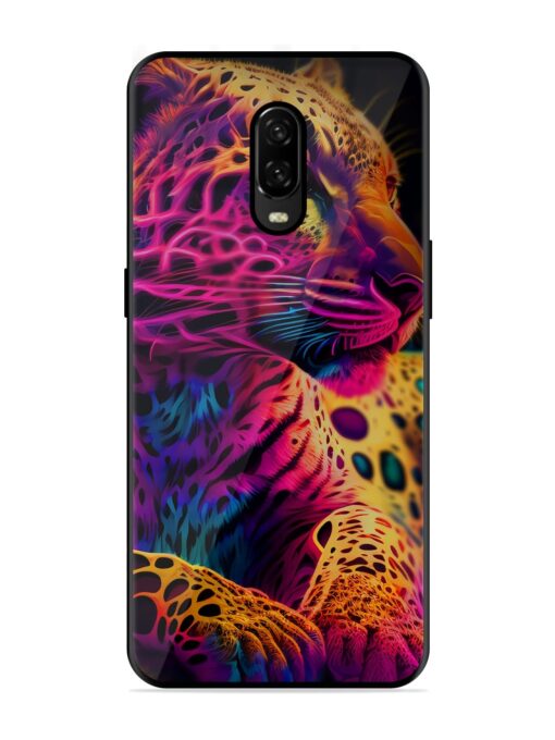 Leopard Art Glossy Metal Phone Cover for Oneplus 6T Zapvi