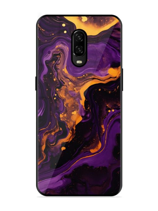 Painting Of A Purple Glossy Metal Phone Cover for Oneplus 6T Zapvi