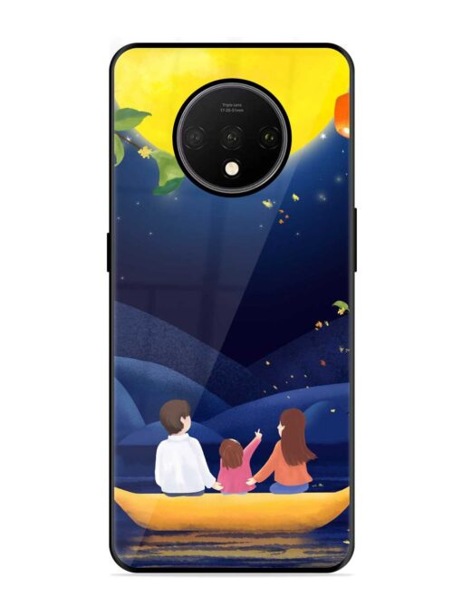 Happy Family And Beautiful View Glossy Metal Phone Cover for Oneplus 7T Zapvi