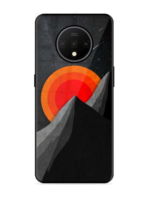 Black Mountain Glossy Metal Phone Cover for Oneplus 7T Zapvi