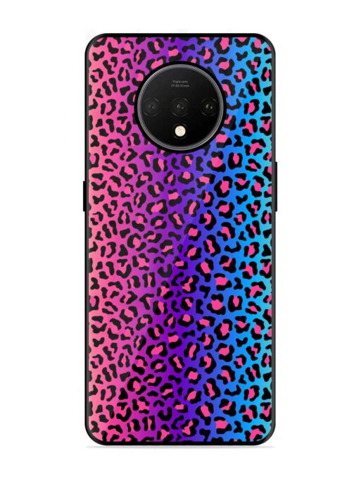 Colorful Leopard Seamless Glossy Metal Phone Cover for Oneplus 7T Zapvi