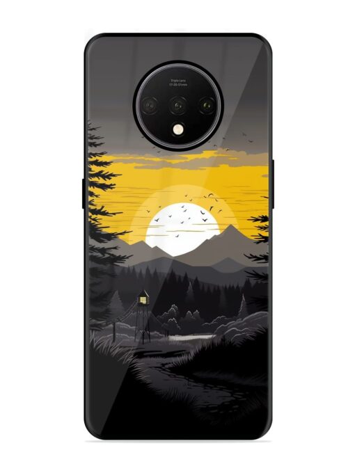 Sunset Vector Glossy Metal Phone Cover for Oneplus 7T Zapvi