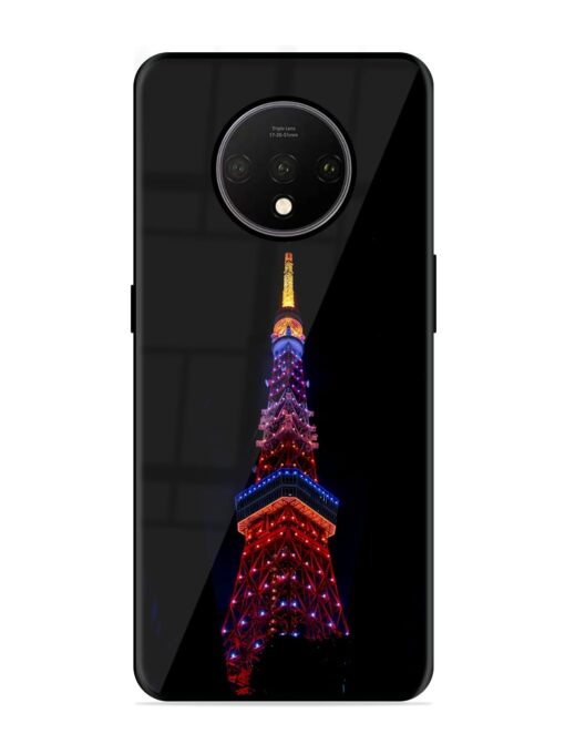 Eiffel Tower Night View Glossy Metal Phone Cover for Oneplus 7T Zapvi