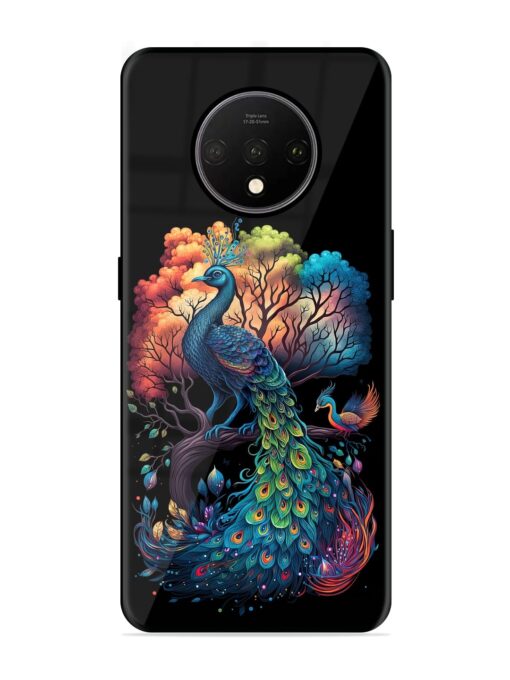 Peacock Tree Art Glossy Metal Phone Cover for Oneplus 7T Zapvi