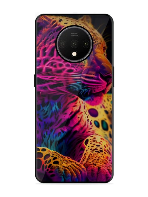 Leopard Art Glossy Metal Phone Cover for Oneplus 7T Zapvi