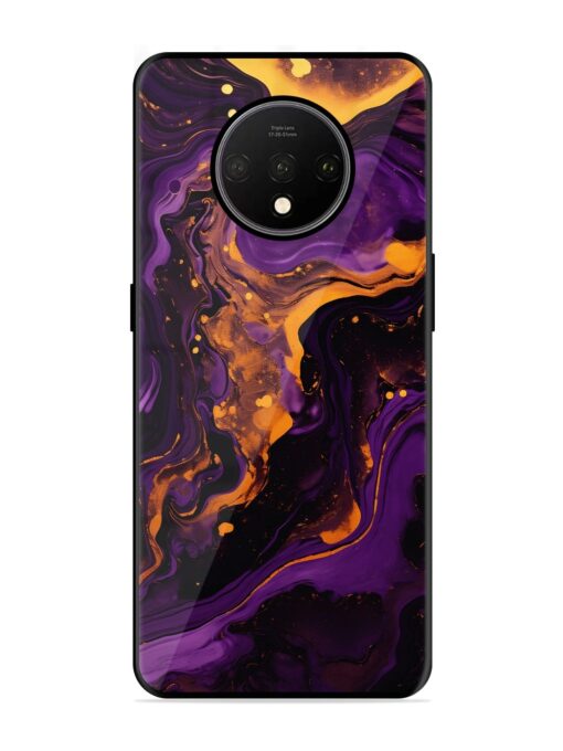 Painting Of A Purple Glossy Metal Phone Cover for Oneplus 7T Zapvi