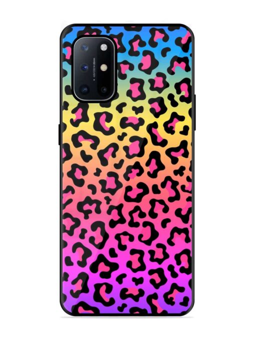 Neon Rainbow Colored Glossy Metal Phone Cover for Oneplus 8T (5G) Zapvi