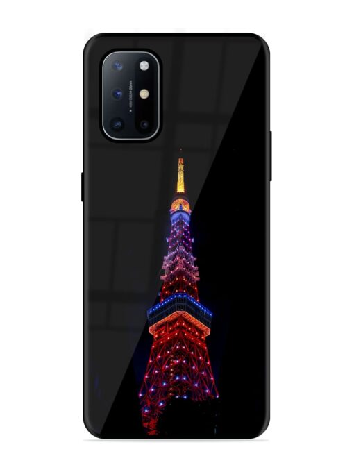 Eiffel Tower Night View Glossy Metal Phone Cover for Oneplus 8T (5G) Zapvi