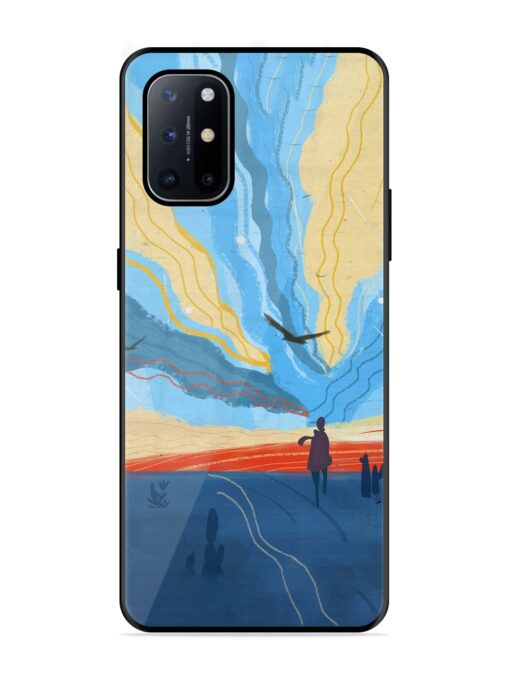 Minimal Abstract Landscape Glossy Metal Phone Cover for Oneplus 8T (5G) Zapvi