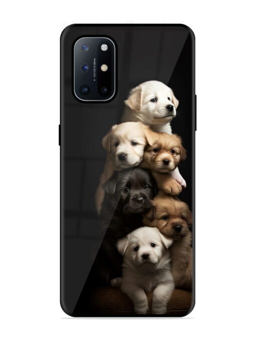 Cute Baby Dogs Glossy Metal Phone Cover for Oneplus 8T (5G) Zapvi