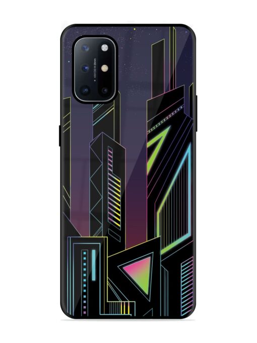 Neon Dreamscape Glossy Metal Phone Cover for Oneplus 8T (5G) Zapvi