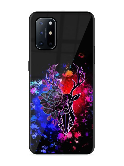 Floral Deer Art Glossy Metal Phone Cover for Oneplus 8T (5G) Zapvi