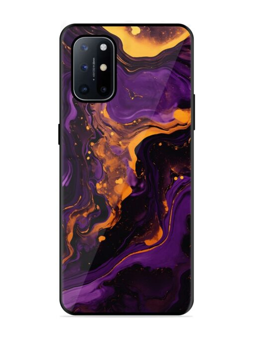 Painting Of A Purple Glossy Metal Phone Cover for Oneplus 8T (5G) Zapvi