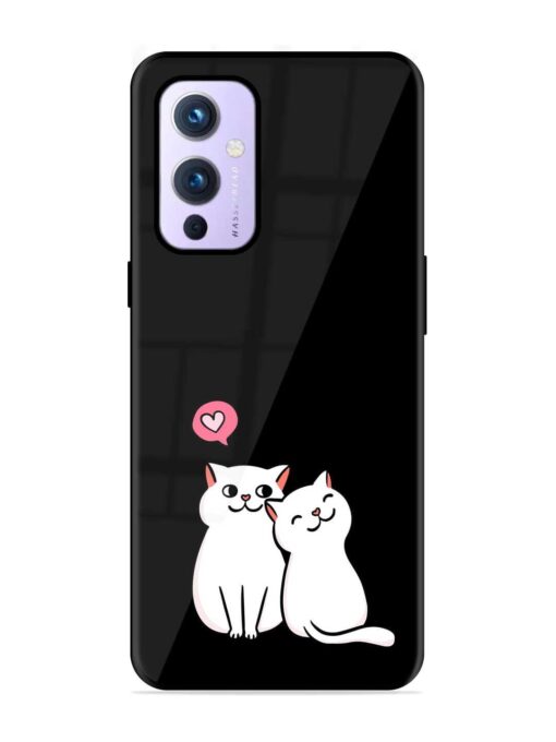 Cat Love Glossy Metal Phone Cover for Oneplus 9 (5G) Zapvi