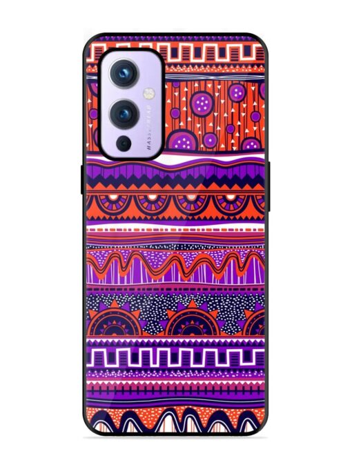 Ethnic Seamless Pattern Glossy Metal TPU Phone Cover for Oneplus 9 (5G) Zapvi