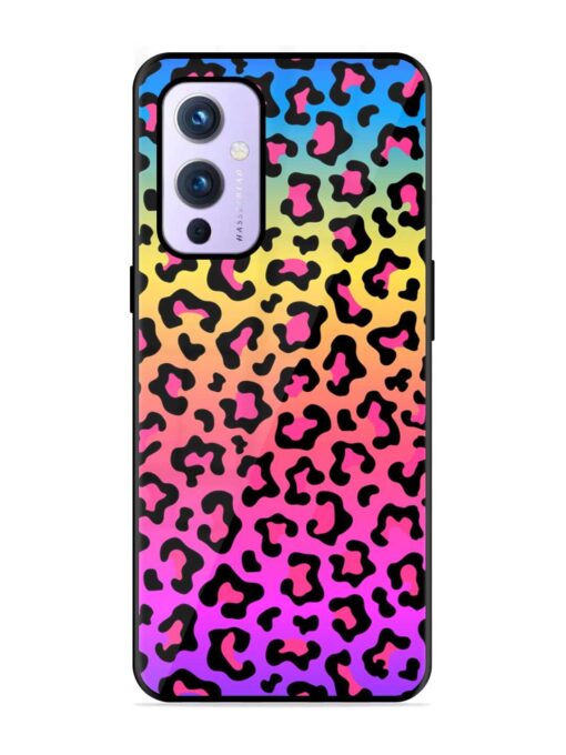 Neon Rainbow Colored Glossy Metal Phone Cover for Oneplus 9 (5G) Zapvi