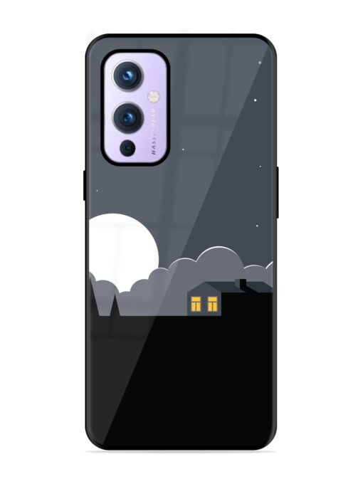 Full Moon Vector Art Glossy Metal Phone Cover for Oneplus 9 (5G) Zapvi