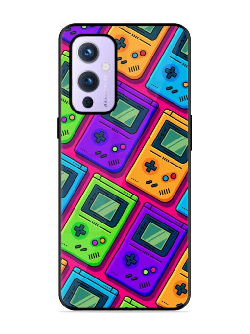 Game Seamless Pattern Glossy Metal Phone Cover for Oneplus 9 (5G) Zapvi