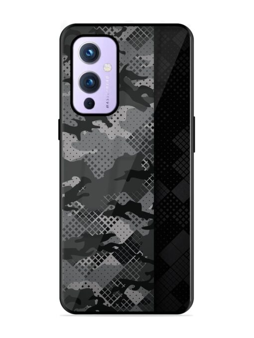 Dark Camouflage Glossy Metal Phone Cover for Oneplus 9 (5G) Zapvi