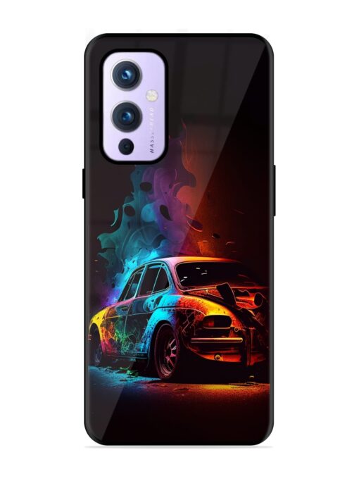 High Classic Car Art Glossy Metal Phone Cover for Oneplus 9 (5G) Zapvi