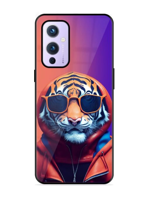 Tiger Animation Glossy Metal Phone Cover for Oneplus 9 (5G) Zapvi