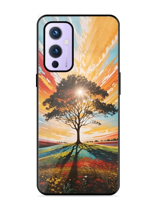 Abstract Tree Colorful Art Glossy Metal Phone Cover for Oneplus 9 (5G) Zapvi