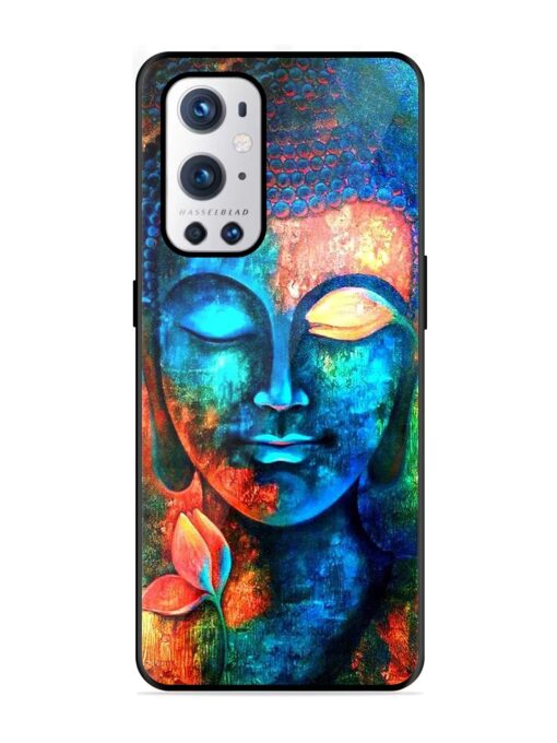 Buddha Painting Glossy Metal Phone Cover for Oneplus 9 Pro (5G) Zapvi