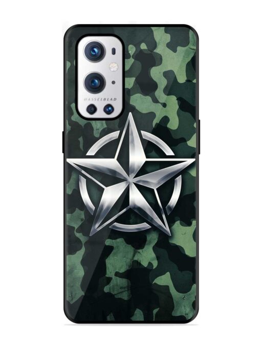 Indian Army Star Design Glossy Metal Phone Cover for Oneplus 9 Pro (5G) Zapvi