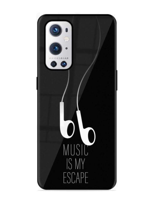 Music Is My Escape Glossy Metal Phone Cover for Oneplus 9 Pro (5G) Zapvi