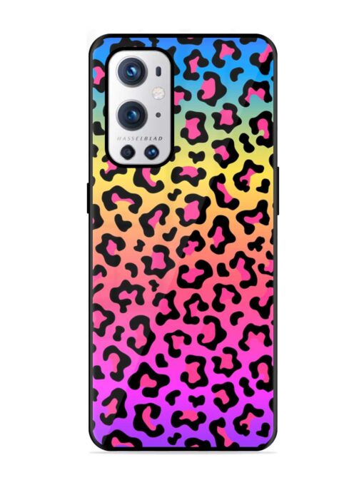 Neon Rainbow Colored Glossy Metal Phone Cover for Oneplus 9 Pro (5G) Zapvi