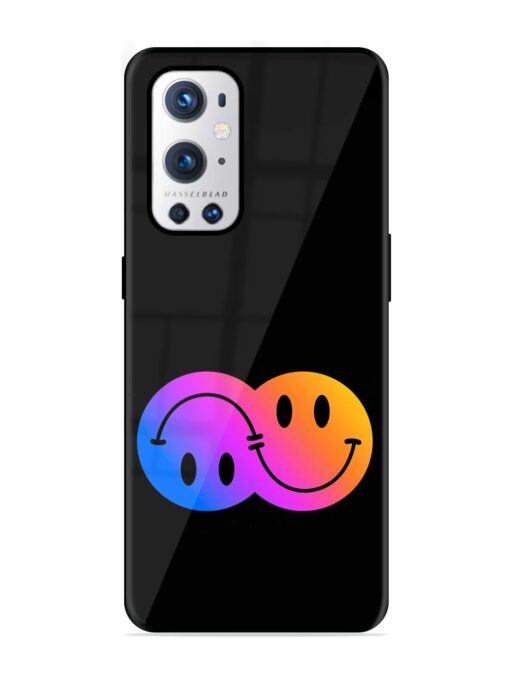 Gradient Smile Art Glossy Metal TPU Phone Cover for Oneplus 9 Pro (5G) Zapvi