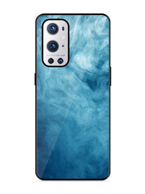 Blue Smoke Art Glossy Metal Phone Cover for Oneplus 9 Pro (5G) Zapvi