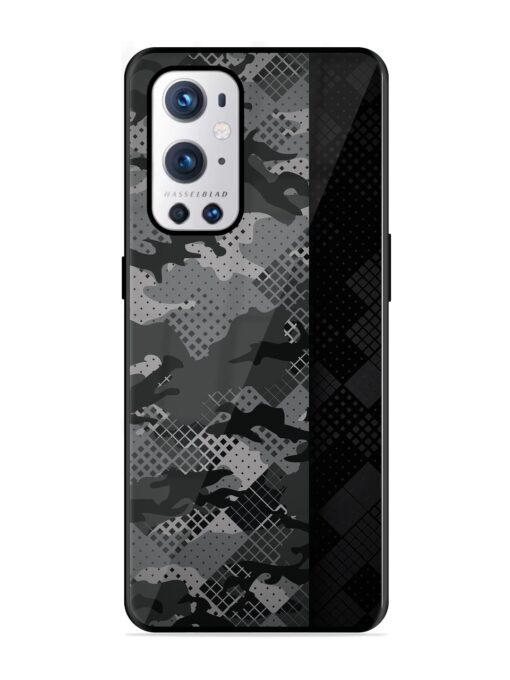 Dark Camouflage Glossy Metal Phone Cover for Oneplus 9 Pro (5G) Zapvi