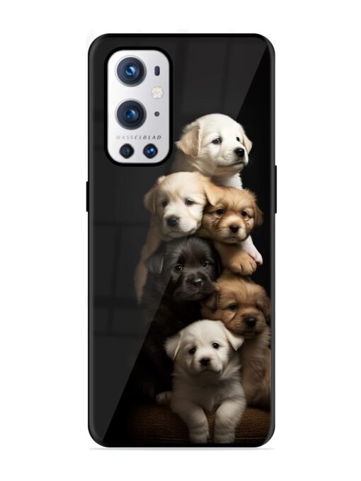 Cute Baby Dogs Glossy Metal Phone Cover for Oneplus 9 Pro (5G) Zapvi