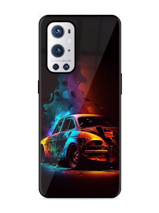 High Classic Car Art Glossy Metal Phone Cover for Oneplus 9 Pro (5G) Zapvi